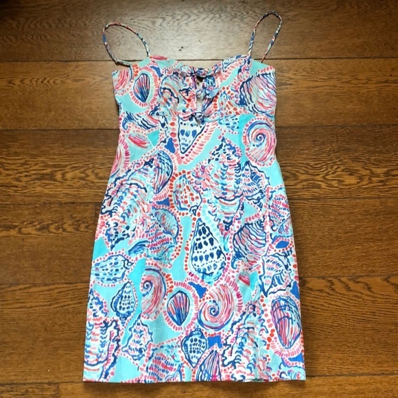 Lilly Pulitzer Petra Dress Shell Me About It 0 - Picture 1 of 7